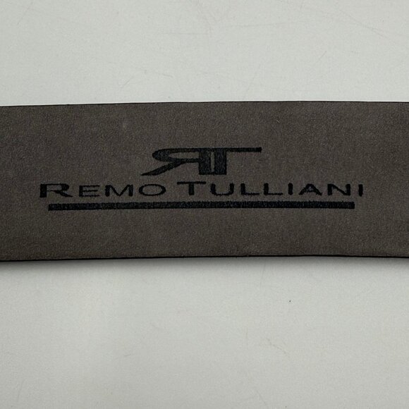 Remo Tulliani Italian Calfskin Leather Belt Mens Size 34 Black Dress Casual - Picture 4 of 9